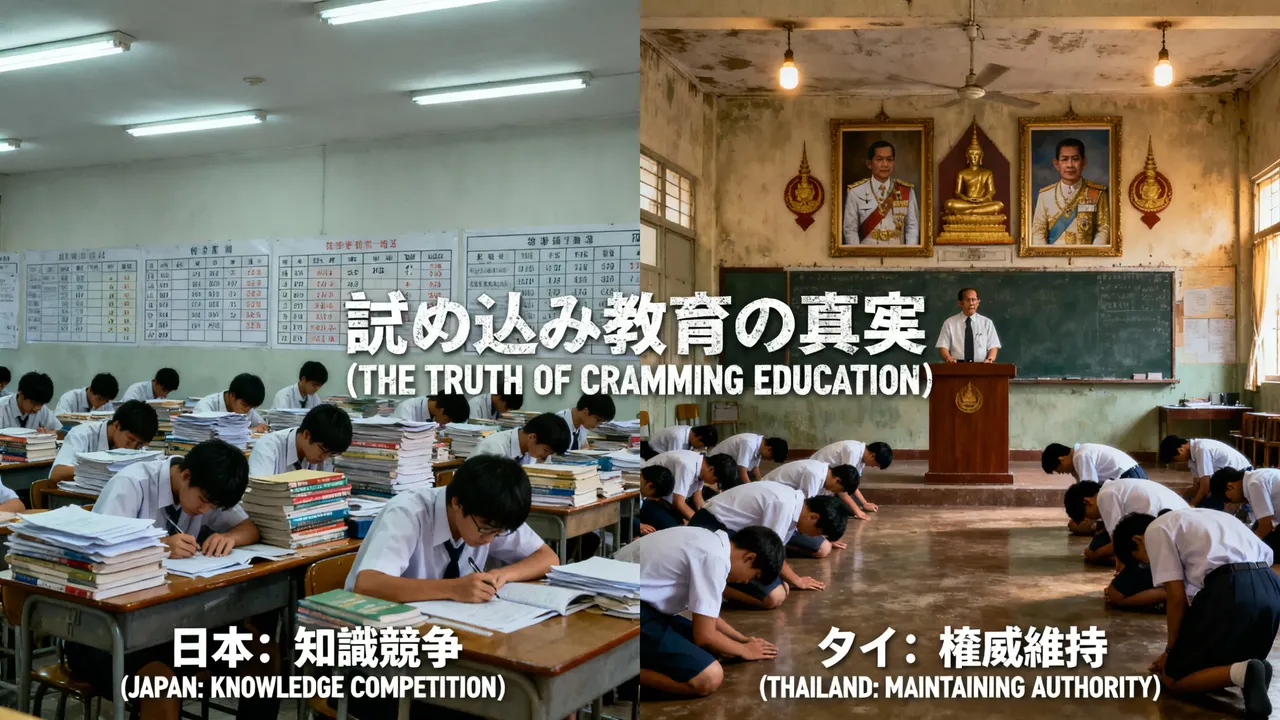 日本の詰め込み教育は知識競争のため、タイの詰め込み教育は権威維持のため